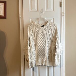 GAP Women's Ivory Cable Knit Sweater M/L